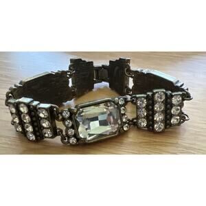 Lia Sophia Bracelet Large & Small Rhinestones Stretch Clasp Dressy Casual